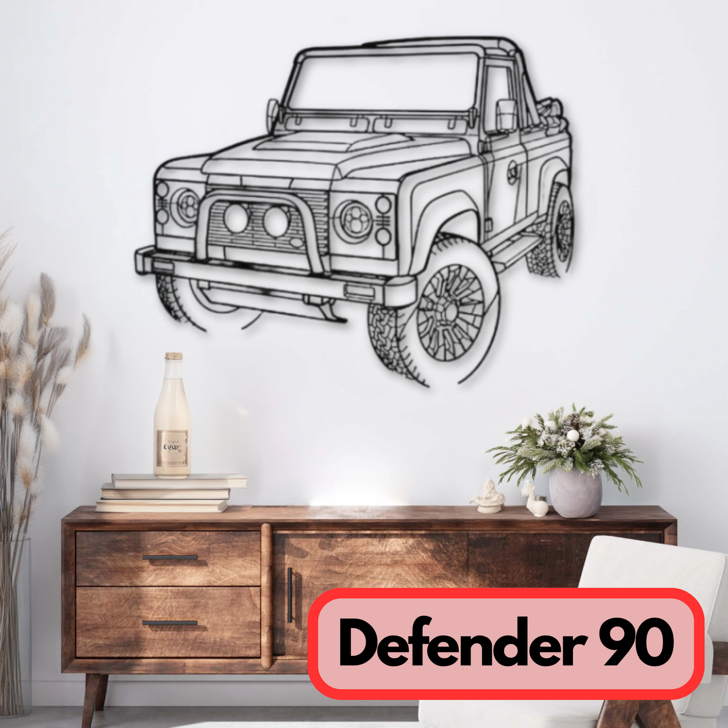 Décoration murale métal Defender 90