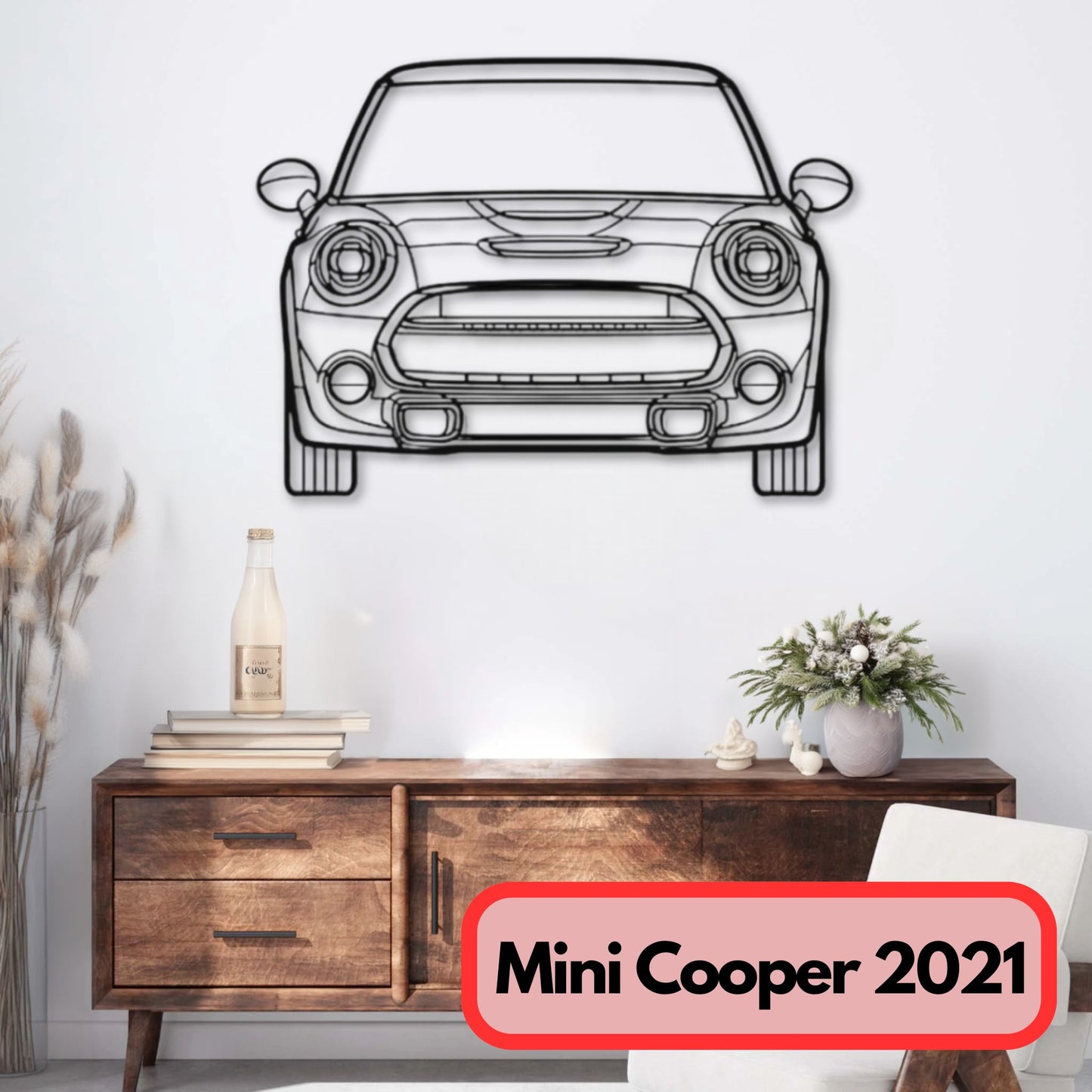 Décoration murale métal Mini Cooper 2021 Vue avant